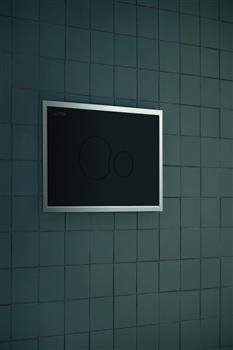 Laufen LIS betjeningsplade, sort / poleret rustfrit stål.